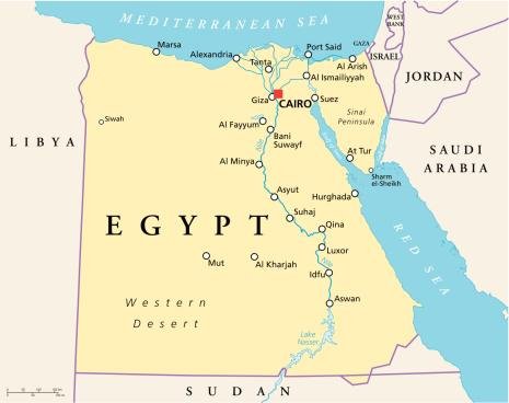 Mapa do Egito: Getty Images