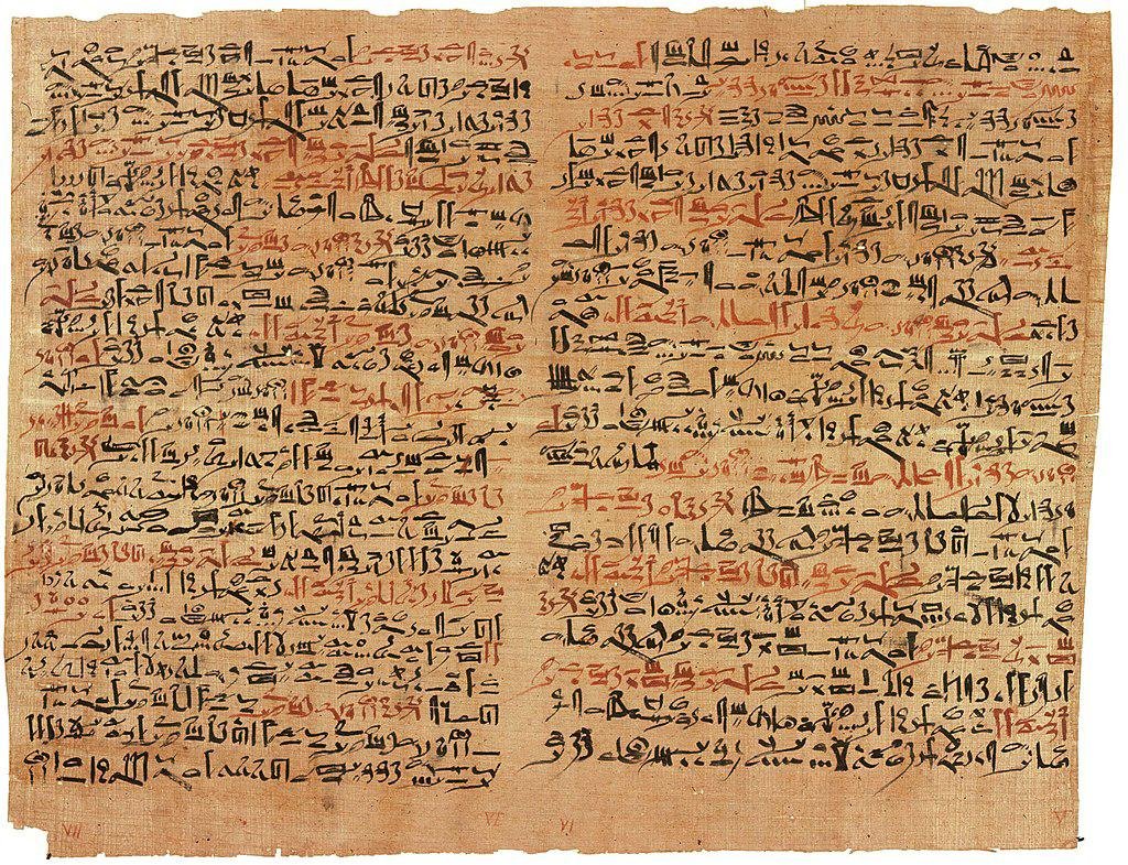 Papiro de Edwin Smith. Fonte: Wikimedia