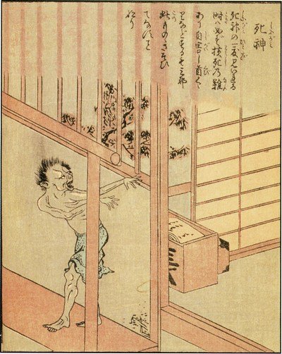 Ilustração de um shinigami criada no século XIX. (Fonte: Wikipedia/Reprodução)