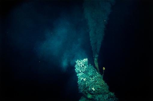 Fontes hidrotermais são famosas por gerar uma "chaminé" nas profundezas dos oceanos. (Fonte: GettyImages)