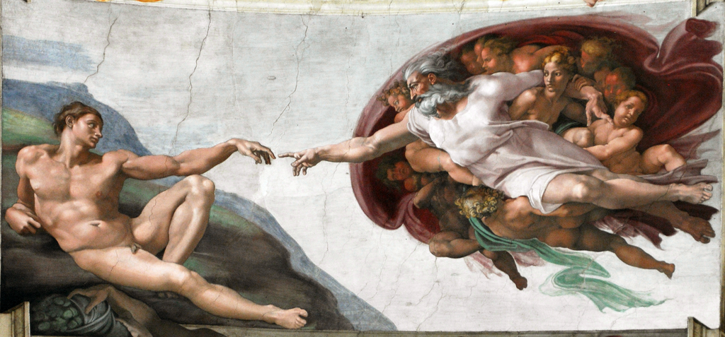 Michelangelo, A Criação de Adão (1508-1512). (Fonte: WikimediaCommons/Reprodução)