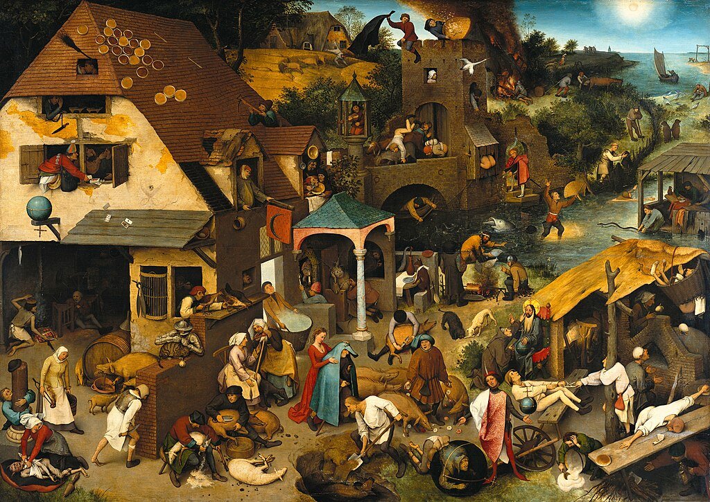 Pieter Bruegel, Provérbios Neerlandeses (1559). (Fonte: WikimediaCommons/Reprodução)