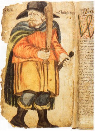 Representação de Egil Skallagrimsson em versão do século XVII das sagas islandesas. (Fonte: WikimediaCommons/Reprodução)
