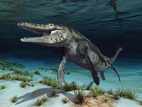 Representação do Mosassauro. (Fonte: Getty Images/Reprodução)