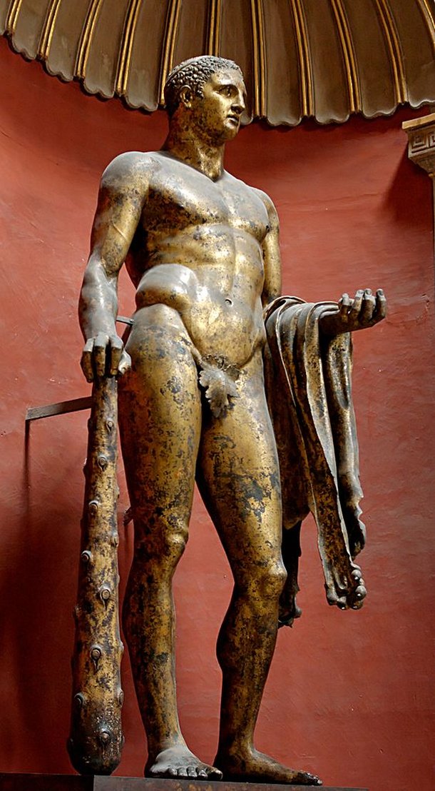 Representações de Hércules foram usadas em artigo para comparação com a figura de Cerne Abbas. (Fonte: Wikimedia Commons)