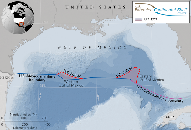 Imagem mostra detalhes de áreas que passaram a fazer parte do domínio norte-americano, delineadas em vermelho. (Fonte: U.S. State Department/Reprodução)