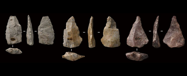 Algumas das ferramentas de pedra de Shiyu, esculpidas pelo método Levallois. (Fonte: ScienceAlert)