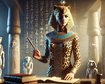 DALL·E 2024-11-06 18.23.52 - A highly detailed and realistic portrayal of Seshat, the Egyptian goddess of writing, wisdom, and books. Seshat is depicted wearing a leopard skin gar.jpg