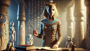 DALL·E 2024-11-06 18.23.52 - A highly detailed and realistic portrayal of Seshat, the Egyptian goddess of writing, wisdom, and books. Seshat is depicted wearing a leopard skin gar.jpg