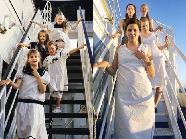 Fotógrafa finlandesa recria suas fotos de infância depois de adulta