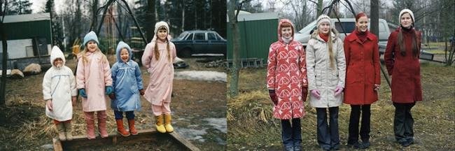 Fotógrafa finlandesa recria suas fotos de infância depois de adulta