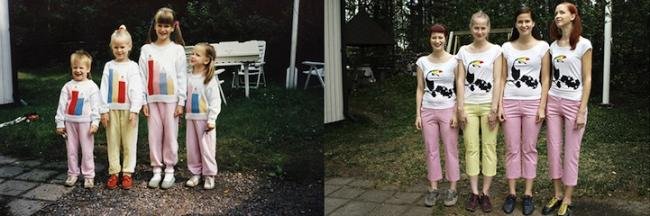 Fotógrafa finlandesa recria suas fotos de infância depois de adulta