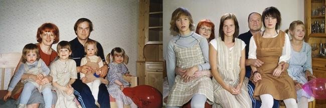 Fotógrafa finlandesa recria suas fotos de infância depois de adulta