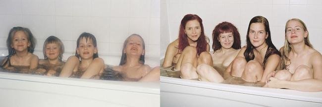Fotógrafa finlandesa recria suas fotos de infância depois de adulta