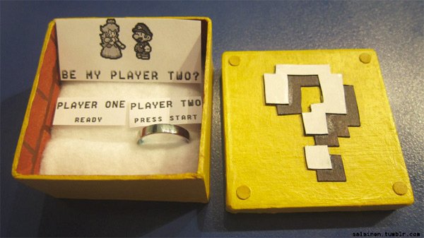 Pedido de casamento nerd: Você quer ser meu player 2?
