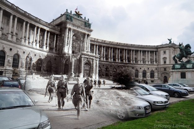 Fotos incríveis misturam a Europa da Segunda Guerra com a de hoje