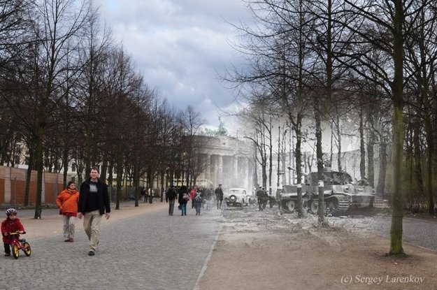 Fotos incríveis misturam a Europa da Segunda Guerra com a de hoje