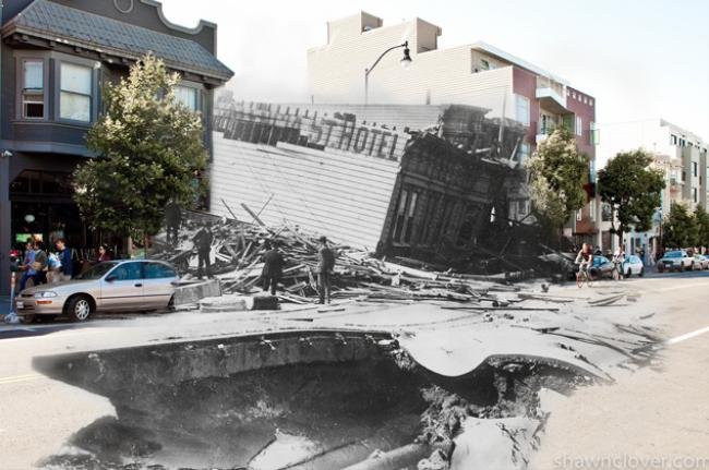 Fotos misturam passado e presente de cidade devastada há mais de um século