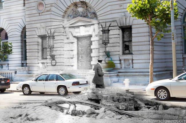 Fotos misturam passado e presente de cidade devastada há mais de um século