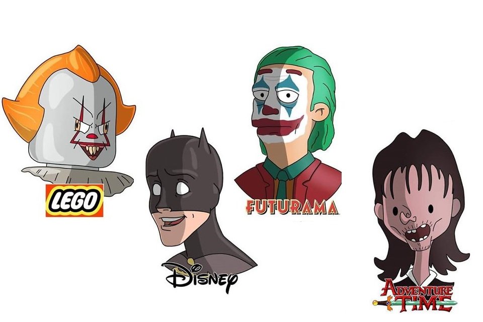 Artista recria personagens famosos seguindo traço de outros desenhos - Mega  Curioso